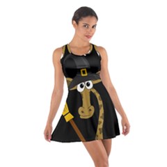 Halloween Giraffe Witch Cotton Racerback Dress by Valentinaart