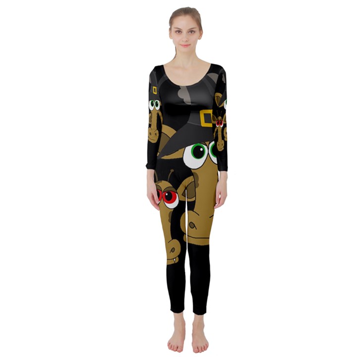 Giraffe Halloween party Long Sleeve Catsuit