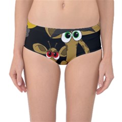 Giraffe Halloween Party Mid-waist Bikini Bottoms by Valentinaart