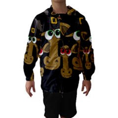 Giraffe Halloween Party Hooded Wind Breaker (kids) by Valentinaart