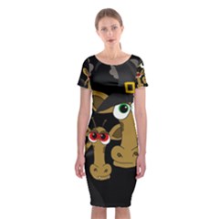 Giraffe Halloween Party Classic Short Sleeve Midi Dress by Valentinaart