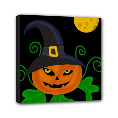 Halloween witch pumpkin Mini Canvas 6  x 6 