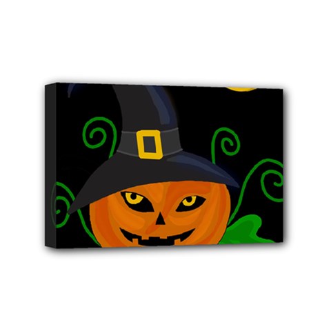 Halloween witch pumpkin Mini Canvas 6  x 4 