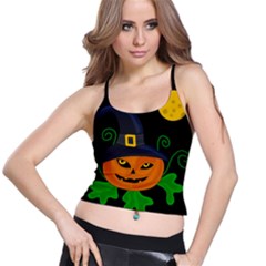 Halloween witch pumpkin Spaghetti Strap Bra Top