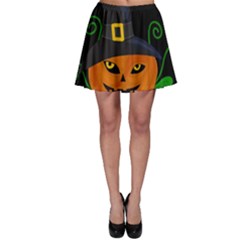 Halloween witch pumpkin Skater Skirt