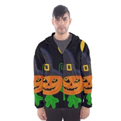 Halloween witch pumpkin Hooded Wind Breaker (Men)