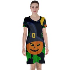 Halloween witch pumpkin Short Sleeve Nightdress