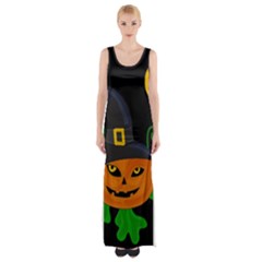 Halloween witch pumpkin Maxi Thigh Split Dress