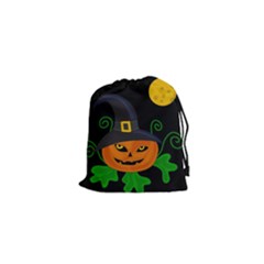 Halloween witch pumpkin Drawstring Pouches (XS) 