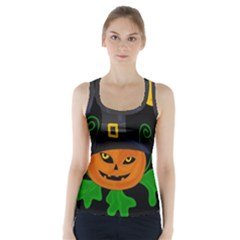 Halloween witch pumpkin Racer Back Sports Top