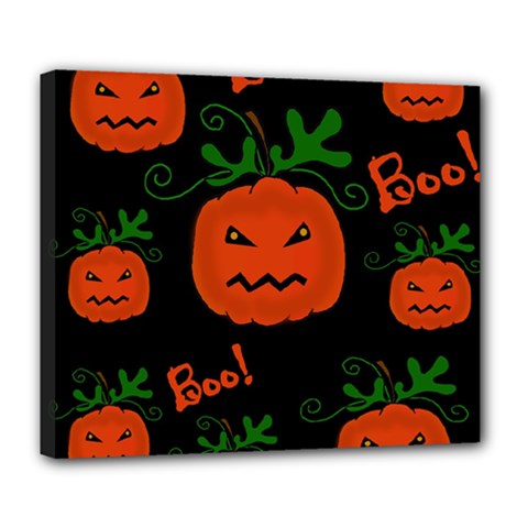 Halloween Pumpkin Pattern Deluxe Canvas 24  X 20   by Valentinaart