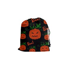 Halloween Pumpkin Pattern Drawstring Pouches (small)  by Valentinaart