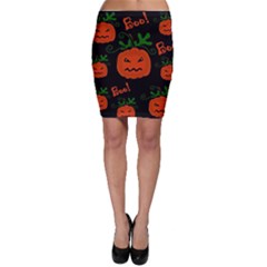 Halloween Pumpkin Pattern Bodycon Skirt by Valentinaart