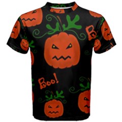 Halloween Pumpkin Pattern Men s Cotton Tee by Valentinaart