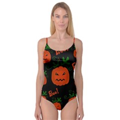 Halloween Pumpkin Pattern Camisole Leotard  by Valentinaart