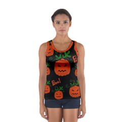 Halloween Pumpkin Pattern Women s Sport Tank Top  by Valentinaart