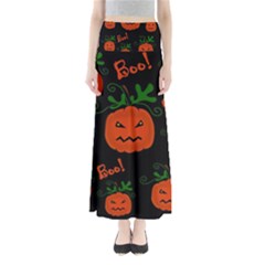 Halloween Pumpkin Pattern Maxi Skirts by Valentinaart