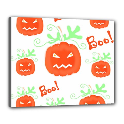 Halloween Pumpkins Pattern Canvas 20  X 16  by Valentinaart