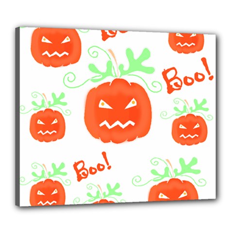 Halloween Pumpkins Pattern Canvas 24  X 20  by Valentinaart