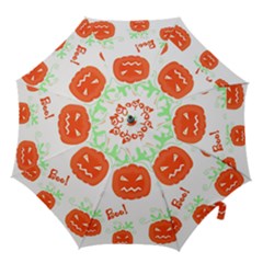 Halloween Pumpkins Pattern Hook Handle Umbrellas (large) by Valentinaart