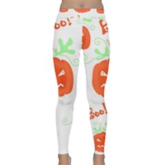 Halloween Pumpkins Pattern Yoga Leggings  by Valentinaart