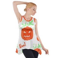 Halloween Pumpkins Pattern Side Drop Tank Tunic by Valentinaart