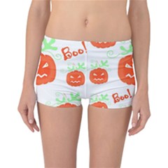 Halloween Pumpkins Pattern Reversible Boyleg Bikini Bottoms by Valentinaart