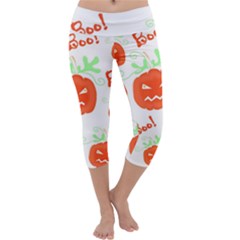 Halloween Pumpkins Pattern Capri Yoga Leggings by Valentinaart