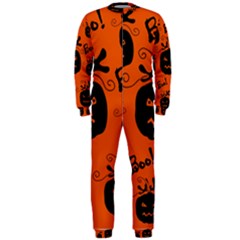 Halloween Black Pumpkins Pattern Onepiece Jumpsuit (men)  by Valentinaart