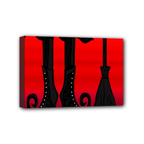 Halloween Black Witch Mini Canvas 6  X 4  by Valentinaart