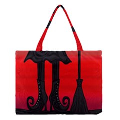 Halloween Black Witch Medium Tote Bag by Valentinaart