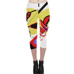 Abstract Art Capri Leggings  by Valentinaart