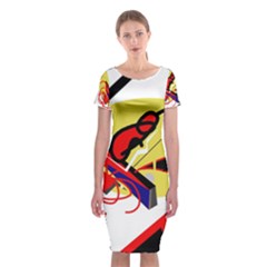 Abstract Art Classic Short Sleeve Midi Dress by Valentinaart