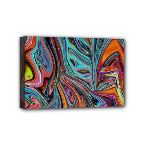 Brilliant Abstract In Blue, Orange, Purple, And Lime-green  Mini Canvas 6  X 4  by digitaldivadesigns