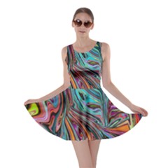 Brilliant Abstract In Blue, Orange, Purple, And Lime-green  Skater Dress by digitaldivadesigns