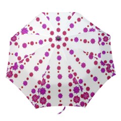 Vertical Stripes Floral Pattern Collage Folding Umbrellas by dflcprints