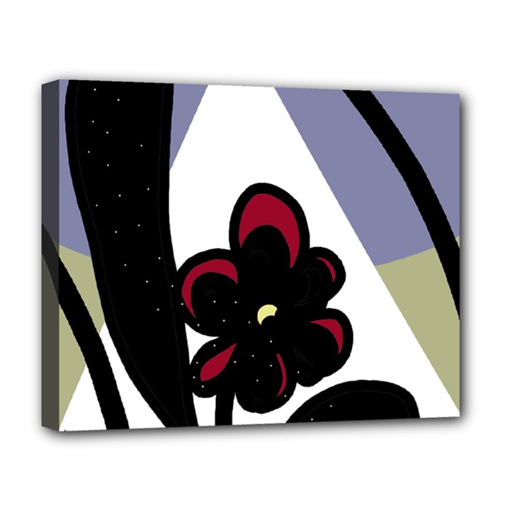 Black flower Deluxe Canvas 20  x 16  