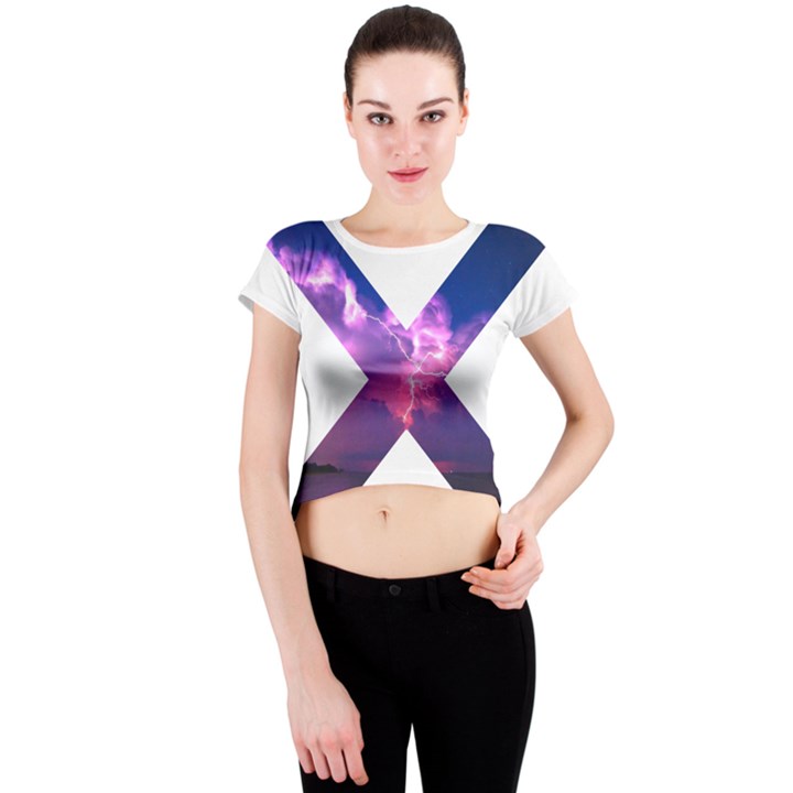 Lightning X Crew Neck Crop Top