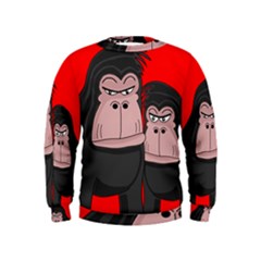 Gorillas Kids  Sweatshirt by Valentinaart