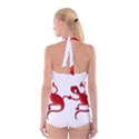 Red lizard Boyleg Halter Swimsuit  View2