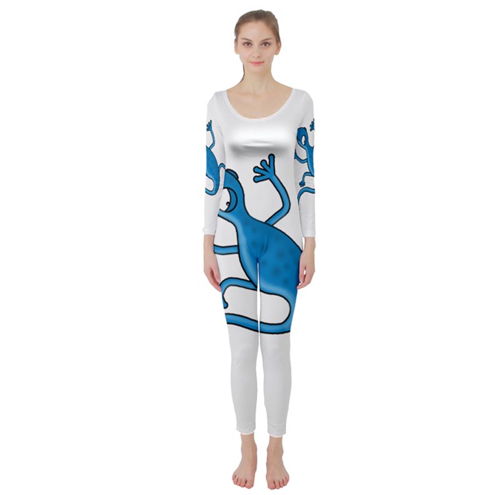 Blue lizard Long Sleeve Catsuit