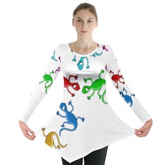 Colorful Lizards Long Sleeve Tunic  by Valentinaart