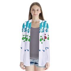 Colorful Lizards Drape Collar Cardigan by Valentinaart