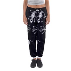 Black And White Lizards Women s Jogger Sweatpants by Valentinaart