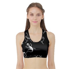 Black And White Lizards Sports Bra With Border by Valentinaart