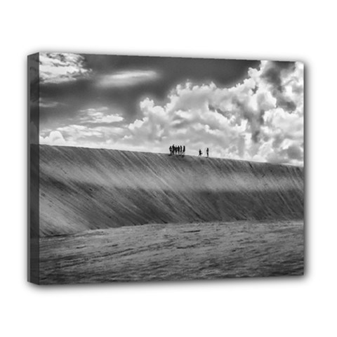 People Walking At Dune Jericoacoara Brazil Deluxe Canvas 20  X 16   by dflcprints