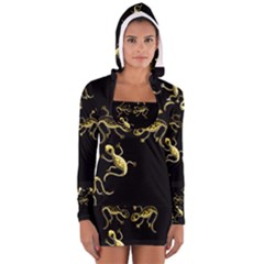 Yellow Lizards Women s Long Sleeve Hooded T-shirt by Valentinaart