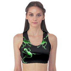 Green Lizards Sports Bra by Valentinaart