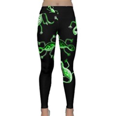 Green Lizards Yoga Leggings  by Valentinaart