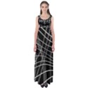 Black and white warped lines Empire Waist Maxi Dress View1